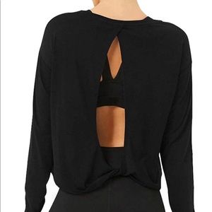 Long Sleeve Workout Yoga Top Activewear Backless